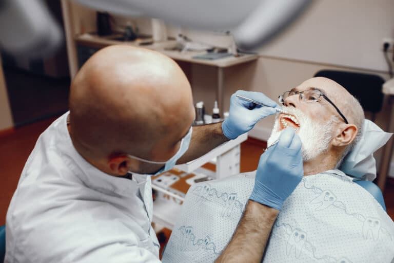 Patient getting a dental crown fitted at Mint Dental Care in Dubai
