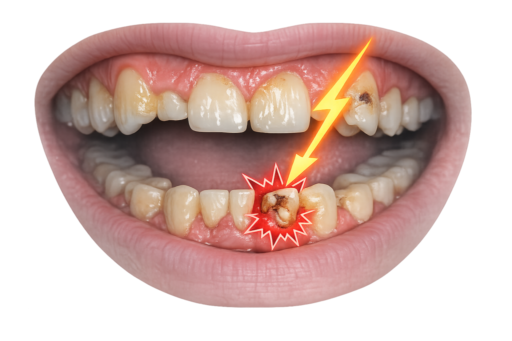 Root canal treatment illustration