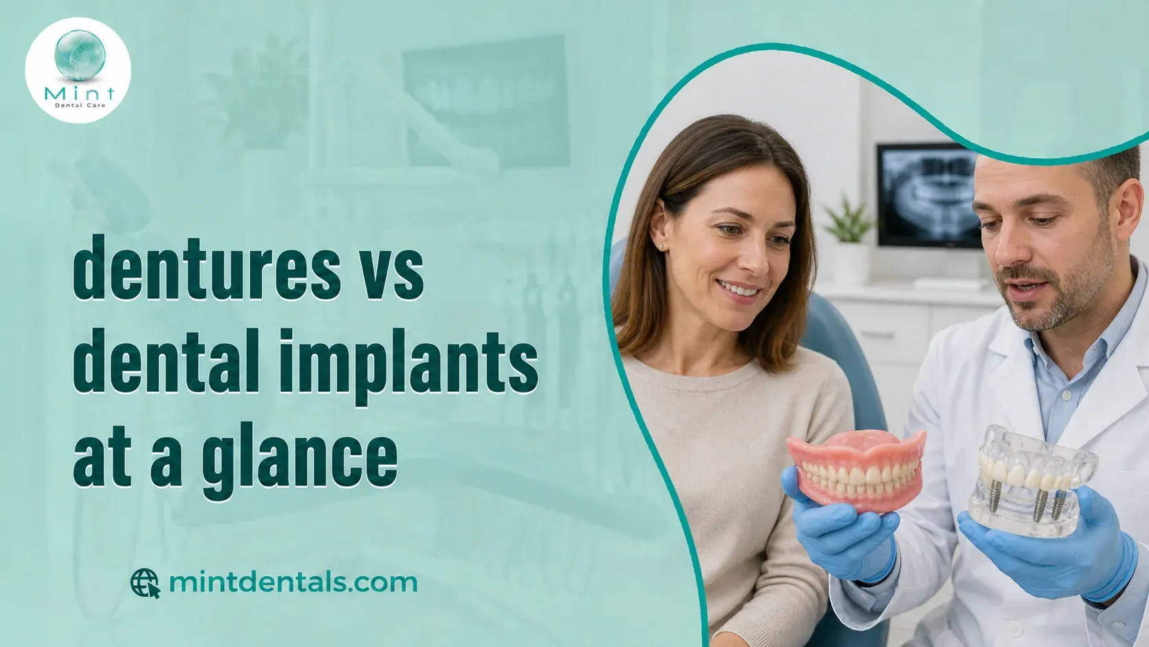 dentures vs dental implants at a glance