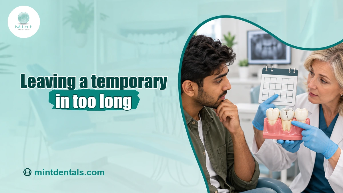 Dentist explaining risks of an overdue temporary filling